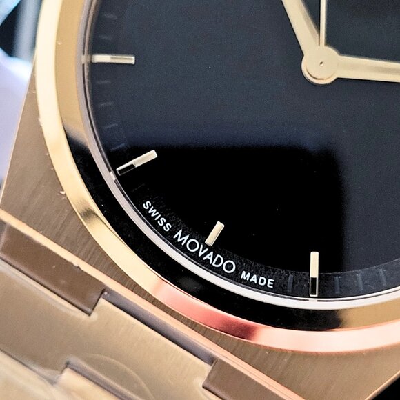 Movado Men's Bold Quest Sunray Gold Black Dial Swiss Watch - Picture 3 of 9